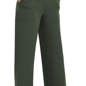 Wide Leg Pants Woman High Waist Yoga Pants with Pockets Loose Stretch Dress Work Sweatpants Casual Lounge