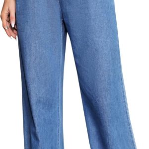 Fashion Jeans for Women Wide Leg High Waisted Elastic Waist Pull On  Comfort Denim
