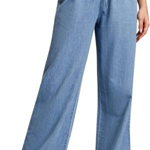 Fashion Jeans for Women Wide Leg High Waisted Elastic Waist Pull On  Comfort Denim